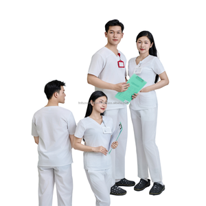 VN FACTORY uniforme de gommage extensible ensemble d'infirmière style femmes vêtements d'infirmière hôpital beauté médecin blouse de laboratoire usine FMF quantité minimale de commande LOW - Product Image 3