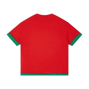 Camiseta Amarilla Extra Grande para Hombre con Ribete Verde en Contraste, Manga Corta, Cuello Redondo, Diseño Deportivo, 100% Algodón, Tejido de Punto Ecológico - Product Image 5
