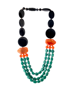 Collar de Cuentas de Resina Turquesa Negra de Moda, Joyería Hecha a Mano de Lujo, Accesorio Unisex de Moda para Mujer, Ideal para Fiestas - Product Image 5