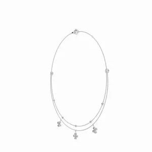 Collar con Colgante de Diamante Cultivado en Laboratorio Liliane Layers, Corte Redondo y Pera, Oro, para Boda o Compromiso, 1.275 Quilates, India - Product Image 4
