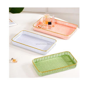 Bandeja para servir de metal moderna y elegante, plato rectangular hecho a mano para cocina, comedor, sala de estar, casa de campo y servicio decorativo - Product Image 6