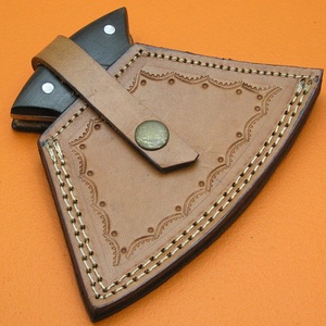 Cuchillo para Pizza de Damasco Hecho a Mano con Funda de Cuero, Cuchillo Tipo Baldeira de Espiga Completa para Cocina Profesional y Barbacoa - Product Image 5