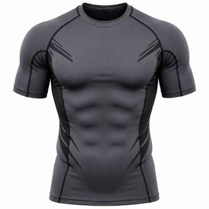<b>Men's</b> Full Sleeve <b>Compression</b> Rash Guard Red Black Gradient Quick Dry Breathable Eco-Friendly Spandex Polyester Athletic Workout - Product Image 4