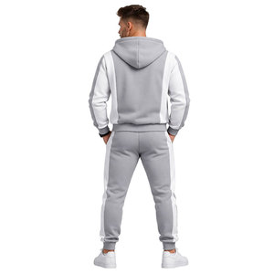 Men’s Slim Fit Grey Tracksuit Set Hooded Sweatshirt and Drawstring Joggers Gym Wear Sportswear Joggers <b>Athletic</b> Training Suit - Product Image 5