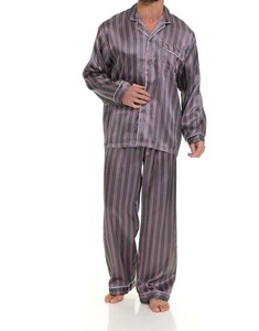 Pijamas de Seda Satinada de la Mejor Calidad, Ropa de Dormir para Hombre de Manga Larga para Primavera y Otoño, Color Sólido, Ropa Casual para el Hogar, Logotipo Personalizado - Product Image 3