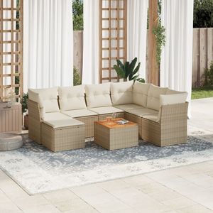 Conjunto de sofá de jardín beige y blanco crema - Product Image 1