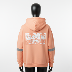 Femmes Premium 320GSM Fleece Hoodie Doux Brossé Coton Polyester Tissu Couleur Pêche Logo Personnalisé Imprimer Femmes basiques Hoodies - Product Image 2