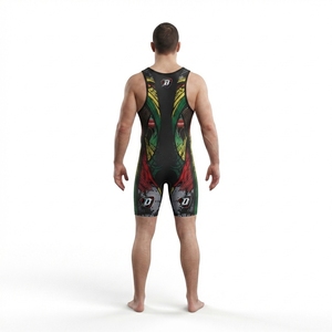 Combinaison de lutte personnalisée en tricot extensible une pièce pour sports de combat OEM - Product Image 2