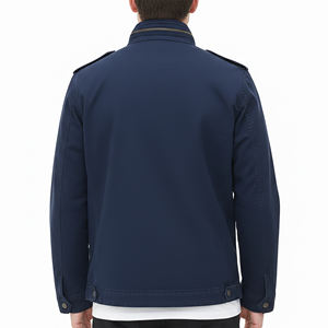 Chaqueta Vaquera Azul Oscuro de Talla Grande, Diseño Personalizado OEM/ODM, Estilo Urbano, Cuello Alto, Corte Holgado, para Invierno - Product Image 6