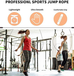 Cuerda de Saltar Ajustable de Alambre de Acero con Rodamientos de Bolas, Mango de Espuma, Sin Enredos, para Gimnasio y Entrenamiento en Casa - Product Image 5