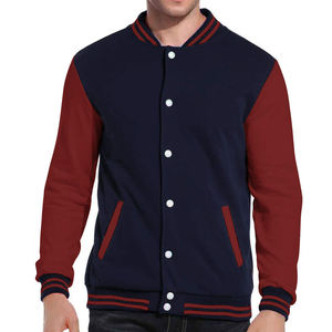 <b>Men's</b> White <b>Black</b> Varsity Jacket Fleece Baseball Style Jacket Navy Red <b>Long</b> Sleeve Casual Autumn <b>Coat</b> - Product Image 4