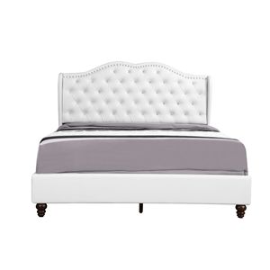 Letto Imbottito Glory Furniture Joy G1926 FB Completamente Bianco, Comodo ed Elegante - Product Image 6