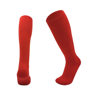 Red <b>Knee</b> <b>High</b> Socks Solid Color Knitted Regular Style Athletic Socks - Product Image 6