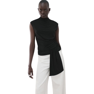 TAOP&ZA Novedades Otoño 2025: Blusa sin mangas para mujer, transpirable, ecológica, elegante, casual, con hombros acolchados y corte ajustado. - Product Image 4