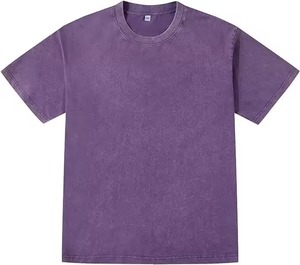 T-shirts pour hommes en polyester/coton 350 GSM, col épais côtelé de haute qualité, col rond, coupe ample, respirant, personnalisable sur le devant - Product Image 1