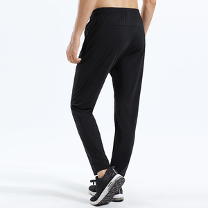 <b>Men's</b> Black Quick Dry Sport Golf Pants Elastic Waist Heat Transfer Logo Print Solid Knitted Polyester Fitness <b>Joggers</b> - Product Image 3