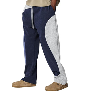 Men's Vintage Acid 100% Cotton Color Blocked Corduroy Sweatpants <b>Elastic</b> Waist Drawstring Casual Joggers Spliced Design Autumn - Product Image 2