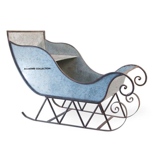 Traîneau de Noël vintage galvanisé, design dernier cri, pour table, avec boîte et Père Noël, à prix compétitif, durable et au style unique - Product Image 1