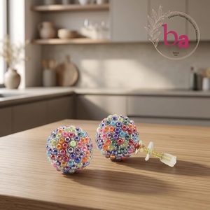 Ba Bone Horn Brass Wood <b>Bead</b> Cabinet Knobs Multicolor Modern Kitchen Living Room Home Office Drawer Handle Easy Installation - Product Image 1