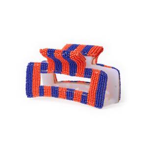 Pinza para el pelo de resina con bordado floral y cuentas de plástico, premium, unisex, reutilizable, con logotipo personalizado, accesorio de moda hecho a mano - Product Image 1