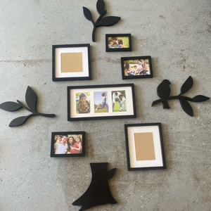 Customizable Modern Family Tree <b>Photo</b> <b>Frame</b> Set 3D DIY Wall Art <b>Collage</b> For Living Room Decor Multi-Picture Gallery Leave Accent - Product Image 1