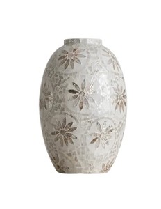Handmade Mother of Pearl <b>Mosaic</b> Decorative <b>Vase</b> for Living Room Table Centerpiece Coastal Farmhouse Home Decor from Vietnam - Product Image 3
