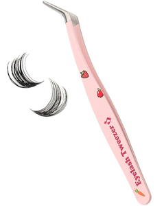 Pinzas para Cejas de Acero Inoxidable con Punta Inclinada en Forma de Muñeca Colorida - Product Image 4