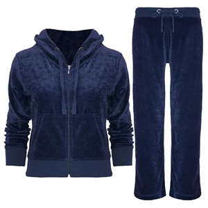 Nouvel ensemble de survêtement en velours pour femme avec capuche et manches longues – Tenue décontractée en velours pour femme - Product Image 3