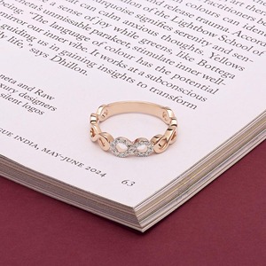 Anillo de Diamantes Cultivados en Laboratorio con Diseño Infinito para Mujer, Anillo de Compromiso o Aniversario, Oro 10K 14K 18K, Plata 925 935, Anillo de Diamantes de Lujo - Product Image 1
