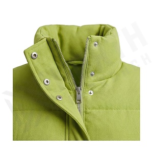 Hooded Quilted Waterproof <b>Bubble</b> Jacket Black Full Sleeve Winter Windproof Cotton Shell Knitted Fabric Polyester Filling Stand - Product Image 4