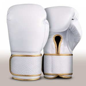 Guantes de boxeo profesionales con cordones, guantes de combate de competición, guantes de sparring de cuero premium para entrenamiento profesional de boxeo. - Product Image 1