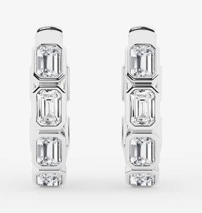 <b>Hoops</b> Earrings Diamond Earrings Gold and <b>Silver</b> Earrings Lab Grown Diamonds Earrings <b>Hoops</b> Fine Jewelry for Women - Product Image 1