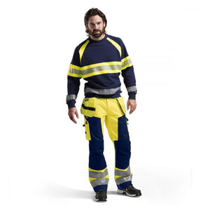 เสื้อเชิ้ตนิรภัยแขนยาวแบบใหม่สำหรับผู้ชาย สีเหลือง เสื้อกันหนาวนิรภัยแบบขายส่ง ชุดยูนิฟอร์มนิรภัยแบบมองเห็นได้ชัด เสื้อกันหนาวนิรภัยแบบมองเห็นได้ชัด - Product Image 5