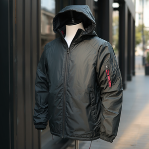 <b>Men</b> Nylon Shell Hooded <b>Lightweight</b> <b>Jacket</b> Windproof Outdoor Casual Sports Outerwear OEM Wholesale Supply - Product Image 2