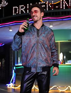 Vestes en satin de soie tendance, vente en gros, vestes en satin personnalisées avec logo, couleur unie, veste en satin pour homme - Product Image 2