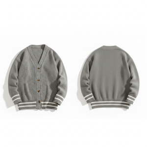 Suéter Cárdigan de Punto con Logotipo Personalizado, Diseño a Cuadros Acrílicos, Cierre de Botones, Cuello en V, Dobladillo Acanalado, Unisex, Ropa Casual para Venta al Por Mayor - Product Image 6