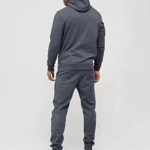 Ensemble de survêtement 2 pièces vierge en molleton de coton épais délavé à l'acide, anti-plis, personnalisable, style streetwear, comprenant un sweat à capuche uni et un pantalon de survêtement - Product Image 2
