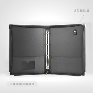 Ink-black textured toothpick leather style with silver trim metal protective gear - Product Image 5