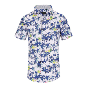 เสื้อเชิ้ตฮาวายแขนสั้นผู้ชาย ปกคอพับ ลายพิมพ์สำหรับวันหยุดฤดูร้อน ระบายอากาศได้ดี แห้งเร็ว ผ้าโพลีเอสเตอร์ป๊อปลิน ติดกระดุมเม็ดเดียว - Product Image 1