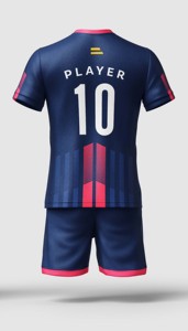 Maillots de football vintage de haute qualité 2026 pour enfants, uniformes de sport rouge et bleu, fabriqués par Uniswift - Product Image 2