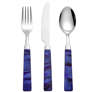 Elegant Purple Handle Flatware Set Fork Knife Spoon Metal Cutlery Dishwasher Safe For Wedding And Dining Use - Product Image 2