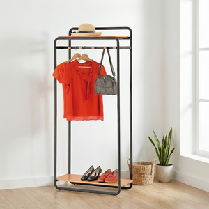 Household Storage Furniture Clothes Hanger Stand Manufacturer Industrial Loft Style Metal Friday Quality Wholesale Taiwan Black - Product Image 1