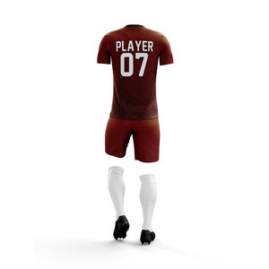 Custom Men's Soccer Jersey <b>Shorts</b> Set Drawstring Closure Heat Transfer Printed Spandex/<b>Polyester</b> Anti Bacterial Breathable Sets - Product Image 3