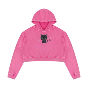 Sudadera Corta para Mujer, Manga Larga, Estampado Digital, Tejido de Poliéster, Informal, Invierno, Transpirable, con Bolsillos - Product Image 4