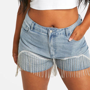 Shorts de Mezclilla Elásticos Ultra Cortos Retro para Mujer, Cintura Alta, Estilo Americano, Casuales, de Verano, a la Moda - Product Image 3