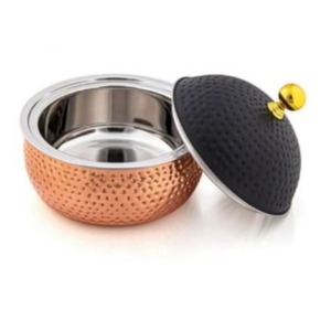 Stainless Steel Hammered Casseroles <b>Set</b> Round Polished Durable With Lid Minimalist Design for Gas and <b>Induction</b> Cooker - Product Image 2