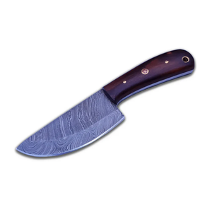 Cuchillo de Caza/Desollador Personalizable OEM de Acero Inoxidable con Mango de Madera Pakka y Funda de Cuero, Hecho a Mano, Marca ZA DAMASCUS MAKERS - Product Image 2