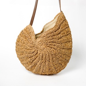 Bolso de Mujer Estilo Inglés 2026 Ecológico de Rafia, Elegante, Ligero, Tamaño Personalizable, Correa de Cuero, Bordado, Forro de Algodón - Product Image 1