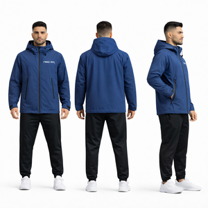 Chaquetas cortavientos personalizadas para hombre, de poliéster impermeable, con logotipo impreso personalizado, para deporte. - Product Image 5