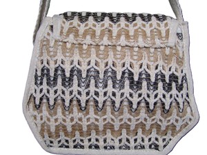 LOWELL CRAFT Women's Bohemian Style Summer Beach Tote Bag with Zipper Closure Zigzag Pattern Embroidery Cotton Lining - Product Image 4